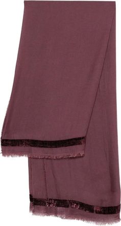 Faliero Sarti Sjaal met franje - Paars