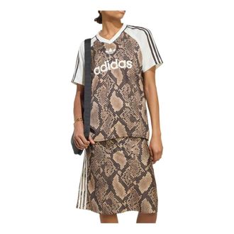 adidas (WMNS) adidas Snake Print Satin Jersey Asia Sizing Linen Magic Beige KX1897