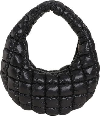 Generic Women Padded Hobo Bag Versatile Cloud Pleatd Bag Lightweight Down Clutch Bag Quilted Tote Handbag Girl Stylish Purse (Black)