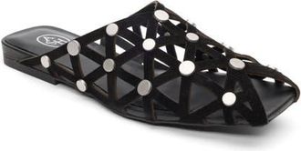 Ash Bone Studded Cutout Slide Sandal in Black at Nordstrom, Size 10Us