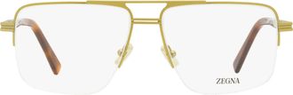 Ermenegildo Zegna EZ5274 Rectangular Pilot Metal-Acetate Eyeglasses - Bronze