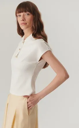 Exquise Juniper Minimalist Crystal Pocket Tee in Ecru at Nordstrom, Size Medium