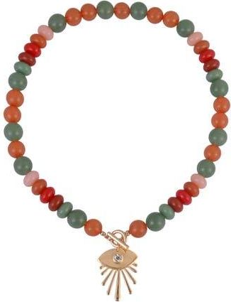Rachel Roy Aventurine Evil Eye Pendant Necklace in Gold Multi at Nordstrom Rack