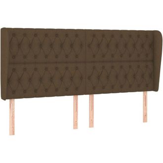 vidaXL Cabecero Con Orejas De Tela Marr&oacute;n Oscuro 203x23x118/128 Cm Vidaxl