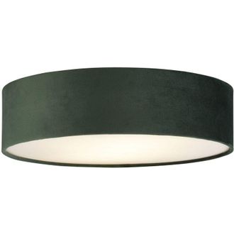 Searchlight Searchlight - Plafoniera Contemporanea Tamburo Acciaio Verde, Bianco e Gelo Tessuto 2 Luci E27