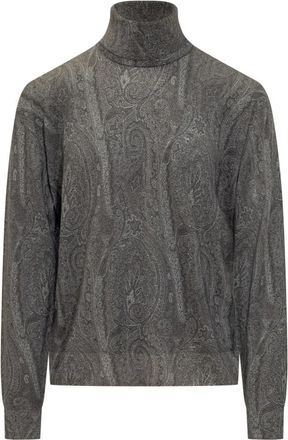 Etro Turtleneck Trui - Heren - Coltruien - Grijs - XL - Truien & Vesten