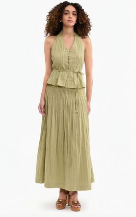 Rebecca Taylor Marianne Halter Top in Pale Sage at Nordstrom, Size 6