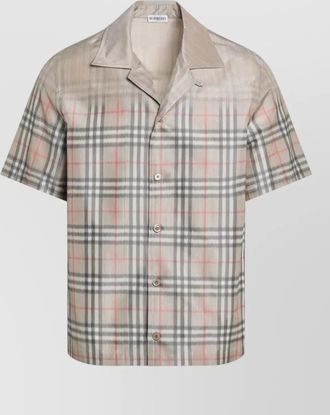 Burberry short sleeve checked pattern mens shirt