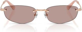 Swarovski 57mm Irregular Sunglasses in Rose Gold /Light Purple Brown at Nordstrom