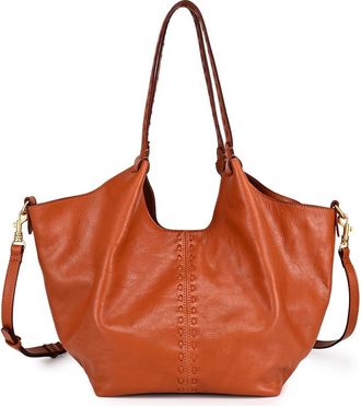 OLD TREND Magnolia Genuine Leather Handwoven Convertible Tote in Cognac at Nordstrom