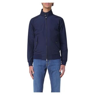 Baracuta Light Jackets, male, Blue, Size: 3XL Classic Harrington Jacket with Traser Tartan Lining