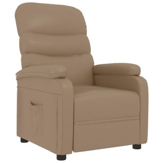 vidaXL Sill&oacute;n Reclinable De Cuero Sint&eacute;tico Color Capuchino Vidaxl