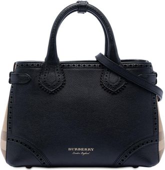 Burberry Pre-owned Burberry Small Grainy Calfskin Brogues and House Check Banner Bag CFPLIW1302