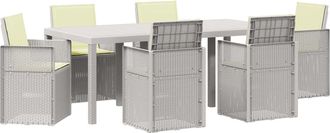 vidaXL Conjunto De Comedor De Jard&iacute;n 7 Uds. Blanco Y Crema Pp Vidaxl