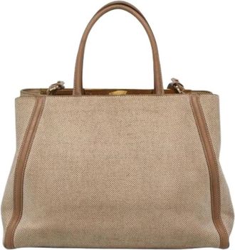 Fendi Pre-owned 2jours Bag - Dames - Vintage Shopper - Beige - ONE Size - Leer - Vintage
