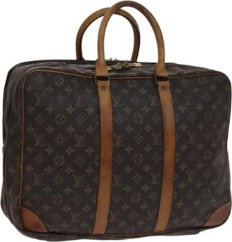 Louis Vuitton Tweedehands Canvas Louis Vuitton tassen - Dames - Vintage Weekendtas - Bruin - ONE Size - Leer - Vintage