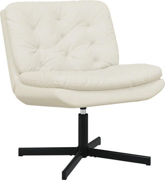 vidaXL Swivel Relaxing Chair with Cushion Cream 63 x 75 x 76 cm Velvet Vidaxl