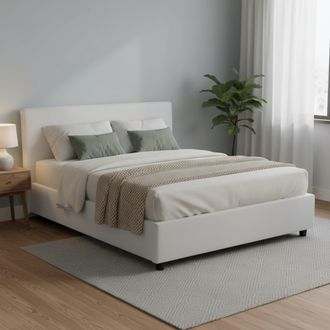 Talamo Italia Talamo Italia - Cama Matrimonial Bonaria, Cama Contenedor Con Tapizado En Ecopiel, 100% Made In Italy, Apertura Frontal, Con Colch&oacute;n Cm 160x200 Inclui