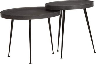 vidaXL Coffee Table 2 pcs Black Engineered Wood Vidaxl