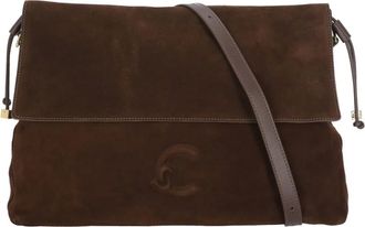 Coccinelle Lidia Suede Schoudertas - Dames - Tassen - Bruin - Maat: ONE Size Su&egrave;de