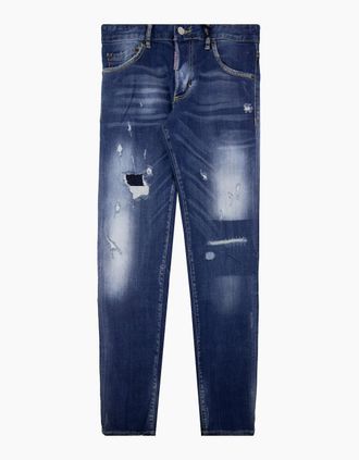 Dsquared2 Mens Dsquared2 Distressed Green Tab Slim Jean Denim 470 - Navy - Size: 26/27/32