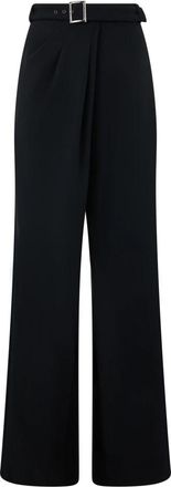 Alberta Ferretti Wijde broek - Dames - Wijde Broeken - Zwart - S - Polyester - Broeken