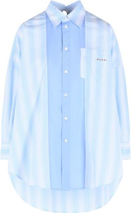 Marni Camicia Marni in popeline di cotone azzurro