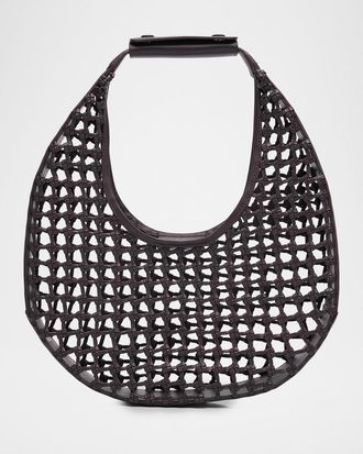 Staud Moon Open-Knot Leather Shoulder Bag