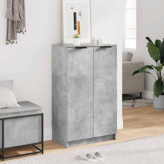Berkfield Home Shoe Cabinet Concrete Grey 59x35x100 cm Engineered Wood | Size: 59 x 35 x 100 cm
