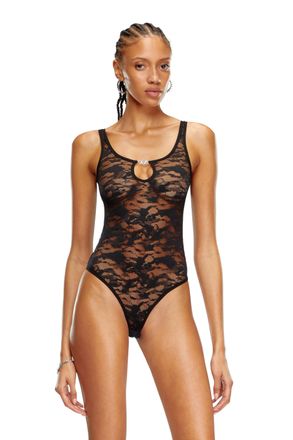Diesel Camo lace bodysuit with Oval D plaque - Bodysuits - Woman - Black
