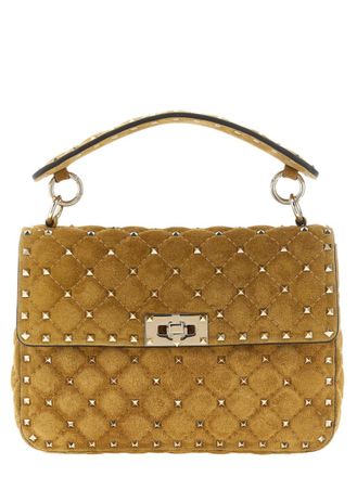 Valentino Garavani Beige Rockstud Spike Medium Shoulder Bag