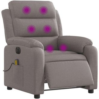 vidaXL Vidaxl - Sill&oacute;n Reclinable De Masaje El&eacute;ctrico Tela Gris Taupe