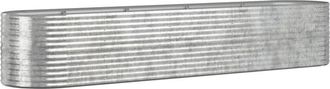 vidaXL Jardinera arriate acero galvanizado plata 368x80x68 cm Vidaxl