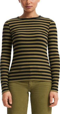 QS by s.Oliver Langarmshirt Sommershirt, geringelt, Ripp-Ware