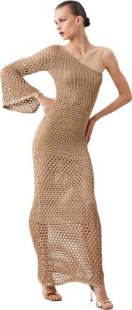 Simona Corsellini Knitted Dresses, female, Beige, Size: S Monospalla Knit Dress