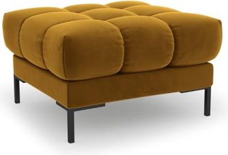 MICADONI Puf de terciopelo amarillo