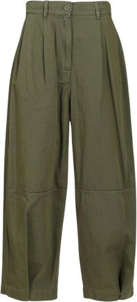 Max Mara Dames, Broeken, Groen, Maat: 2XS Katoen