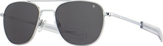 American Optical Original Pilot 52mm Aviator Glass Polarized in Silver - Gng-P at Nordstrom