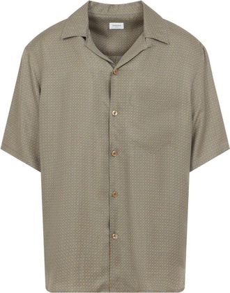 Saint Laurent Short Sleeve Shirts, male, Gray, Size: 2XL Silk Shirt