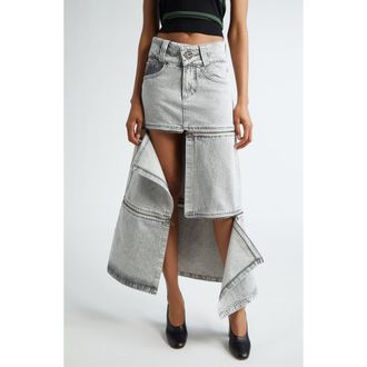 Vaquera Denim Zip Skirt in Grey at Nordstrom, Size 29