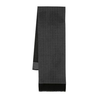Ferragamo Gancini Scarf - male - Ferragamo - Winter Scarves - Black - ONE SIZE - Accessories