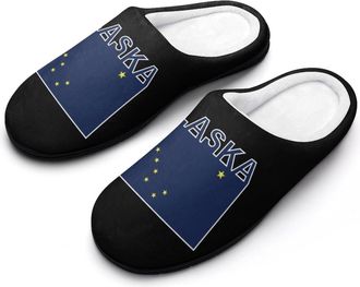 Generic Alaska1 State Flag Funny Womens Cotton Slippers Shoes Novelty Soft Non-Slip Sole Home Shoe