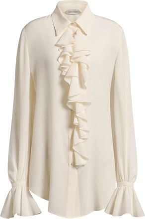 Alberta Ferretti Ruffled Collar Cotton Blouse