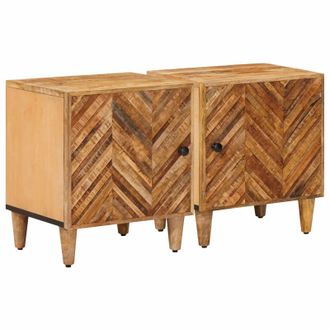 vidaXL Mesita De Noche 2 Pcs Marr&oacute;n 40 X 33,5 X 46 Cm Vidaxl