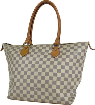 Louis Vuitton White Damier Azur Handbag Tote Bag (Pre-Owned)