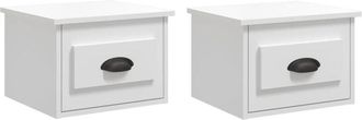 vidaXL Vidaxl - Wall-mounted Bedside Cabinets 2 pcs High Gloss White 41.5x36x28cm