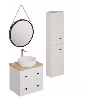 Puma Naturel Conjunto De Ba&ntilde;o Con Lavabo Que Incluye Grifo Lavabo, Ca&ntilde;o Y Sif&oacute;n Naturel Forli Blanco (ksetforli8)