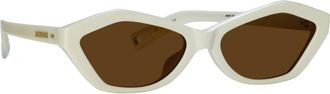 Jacquemus Bambino Zonnebril - unisex - Zonnebrillen - Wit - 56 MM - Accessoires
