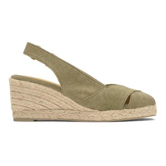 Castaner Diana Espadrille Wedge - Dames - Sleehakken - Groen - 36 EU - Katoen - Schoenen