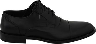 Dolce & Gabbana Zwarte Leren Jurkschoenen - Heren - Nette schoenen - Zwart - 39 EU - Leer - Schoenen